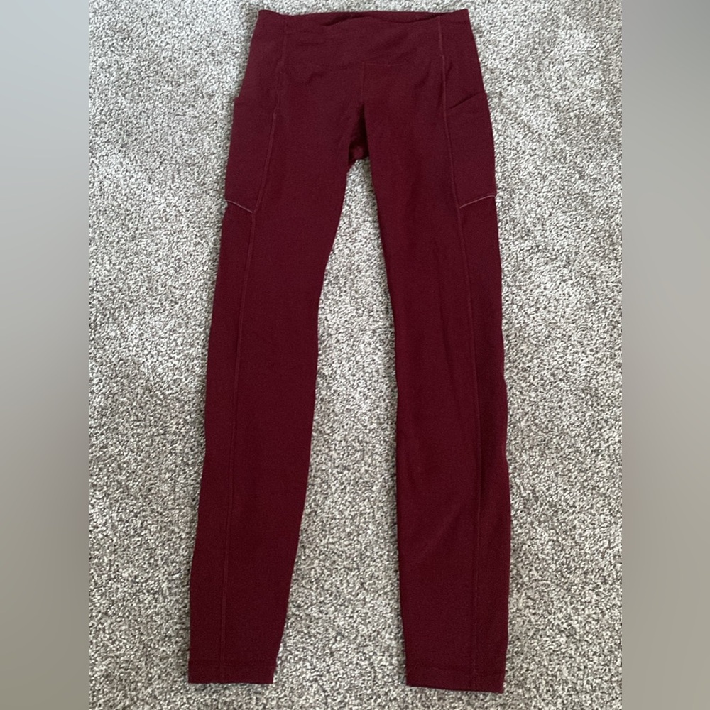 Burgundy Lululemon leggings